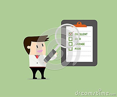 Businessman Quality Checklist Vector Illustration