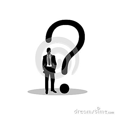 Businessman question idea, Businessman with question mark Vector Illustration