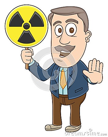 Businessman - Radiation area sign Stock Photo