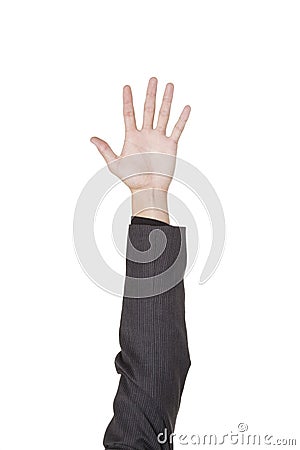 Businessman - raise your hand Stock Photo