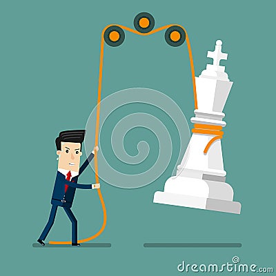 Businessman reaching success. Strategy Vector Illustration