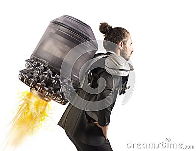 Businessman Ready Starting Stock Photo