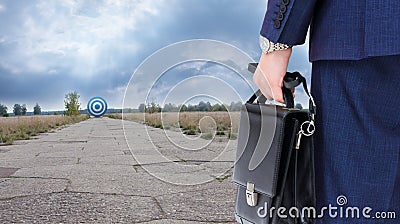 Businessman ready to overcome their goal. Stock Photo