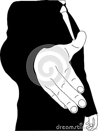 Businessman ready to shake hands Cartoon Illustration