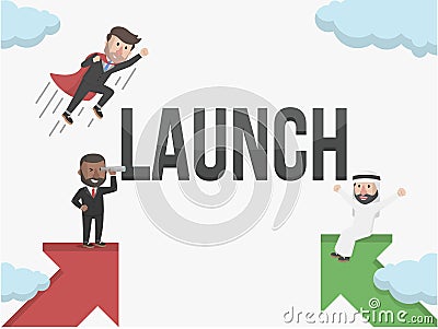 Businessman Ready To Success By Releasing New Product Illustration Vector Illustration