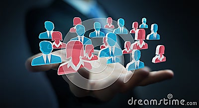 Businessman recruiting candidate for a job 3D rendering Stock Photo