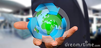 Businessman recycling concept Stock Photo