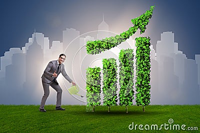 The businessman in recyling sustainable business concept Stock Photo