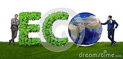 The businessman in recyling sustainable business concept Stock Photo