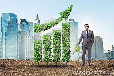 The businessman in recyling sustainable business concept Stock Photo