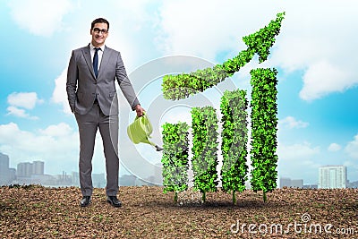 The businessman in recyling sustainable business concept Stock Photo