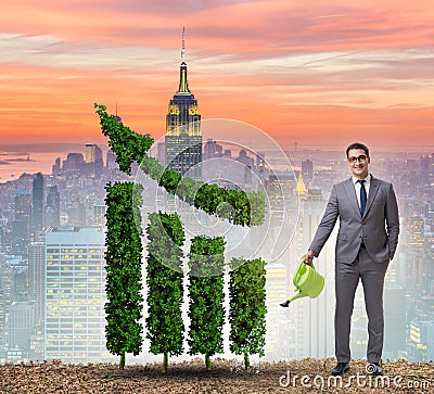Businessman in recyling sustainable business concept Stock Photo