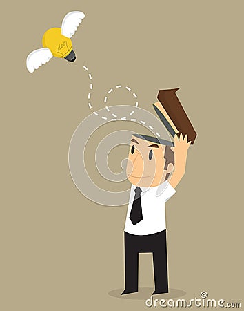 Businessman release bulb ideas, freedom of thought Vector Illustration