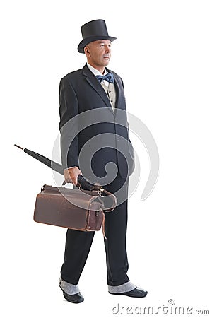 Businessman in a retro business suit Stock Photo