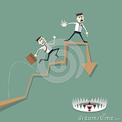 Businessman risk of investment mistakes Vector Illustration