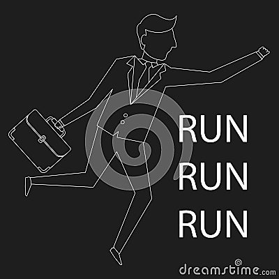 Businessman run Vector Illustration