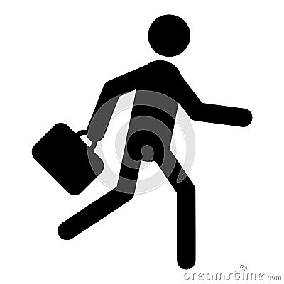 Businessman running with briefcase icon Stock Photo