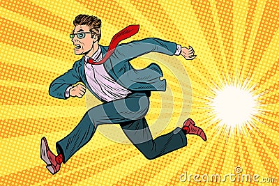 Businessman running, business concept Vector Illustration