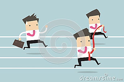 Businessman running competition Vector Illustration