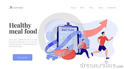 Weight loss diet concept landing page. Vector Illustration