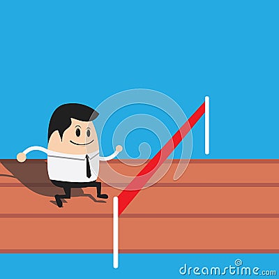 businessman running towards success. Vector illustration decorative design Vector Illustration