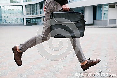 Business man rush lifestyle running late work Stock Photo