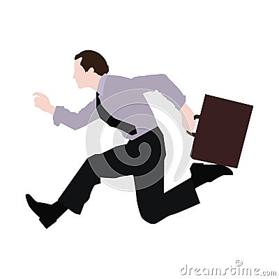 businessman rushing with briefcase. Vector illustration decorative design Vector Illustration