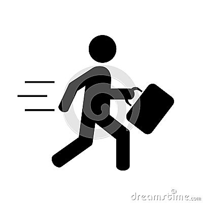 Businessman rushing to work Vector Illustration