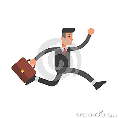 businessman rushing to work. Vector illustration decorative design Vector Illustration