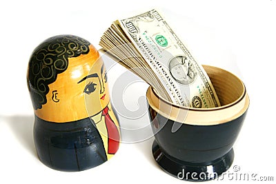 Businessman Russian doll Stock Photo