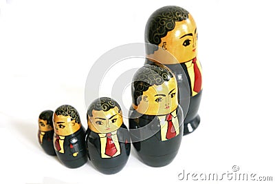 Businessman Russian dolls Stock Photo