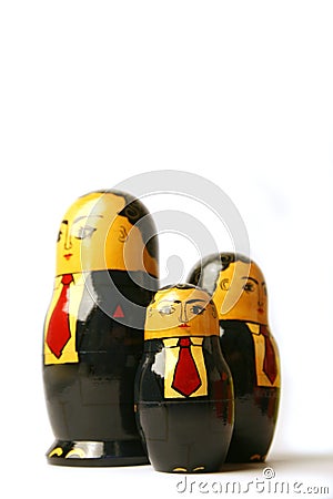 Businessman Russian dolls Stock Photo