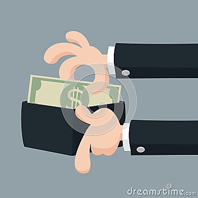 Businessman's hand offering money Stock Photo