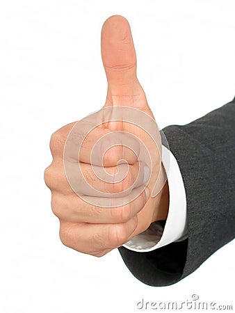 Businessman's Hand With Thumb Up Stock Photo