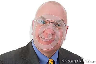 Businessman with a sardonic quizzical expression Stock Photo