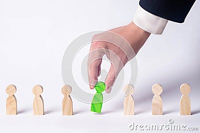 Businessman in search of new employees and specialists. Stock Photo