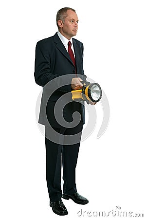 Businessman searching Stock Photo