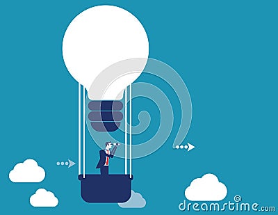 Businessman searching financial investment. Concept business vector illustration. Flat character style Vector Illustration