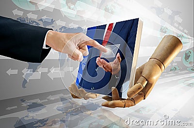 Businessman select digital picture concept Stock Photo