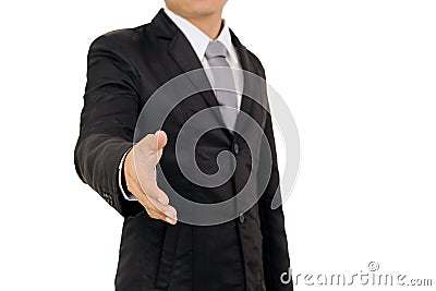 Businessman shake hand isolated on white background Stock Photo