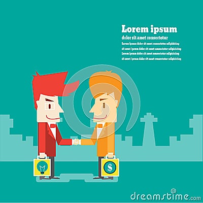 Businessman shake hands for deal business Vector Illustration