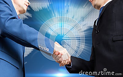 Composite image of businessman shaking hands Stock Photo