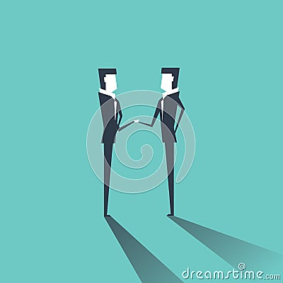 Businessman shaking hands congratulating each other with successful deal Vector Illustration