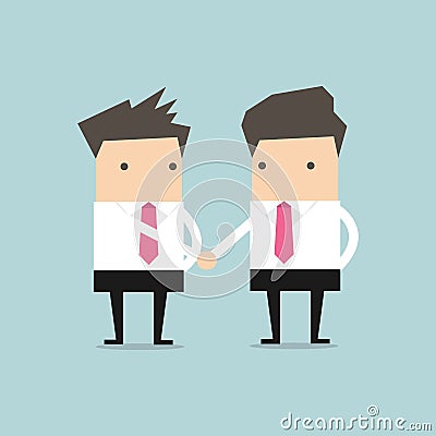 Businessman shaking hands congratulating Vector Illustration