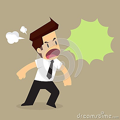 Businessman shouting angrily Vector Illustration