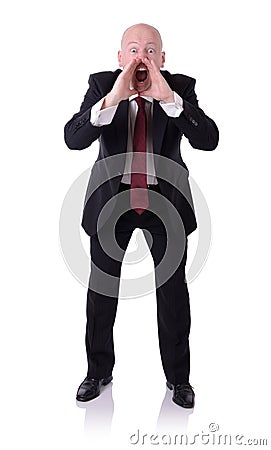 Businessman shouting Stock Photo