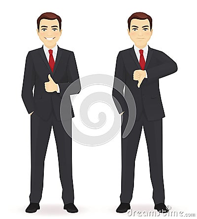 Businessman showing thumbs Vector Illustration