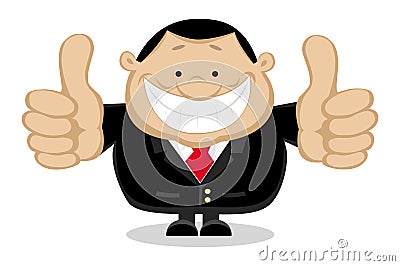 Businessman showing thumbs up. Separate layers Vector Illustration
