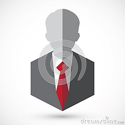 Businessman silhouette avatar profile picture. Man flet icon. Stock Photo