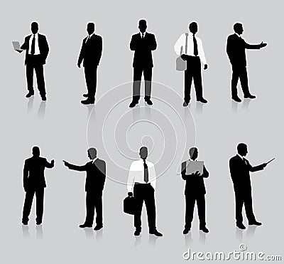 Businessman Silhouette Collection Vector Illustration